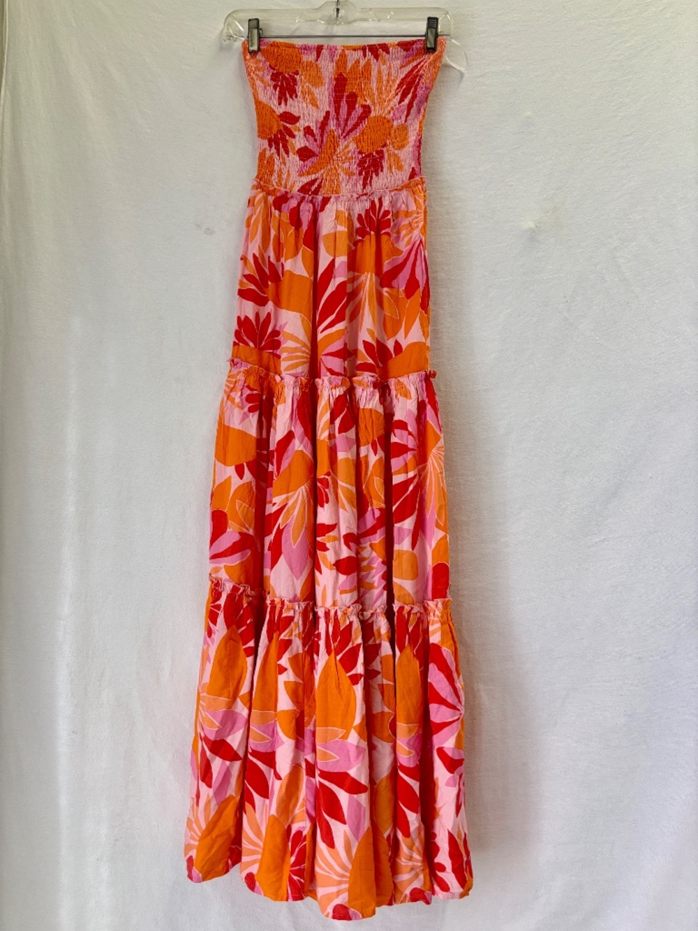 Able The Label Strapless Floral Print Maxi Dress